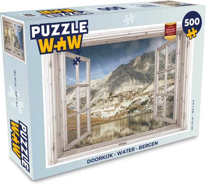 Puzzel Doorkijk - Water - Bergen - Legpuzzel - Puzzel 500 stukjes