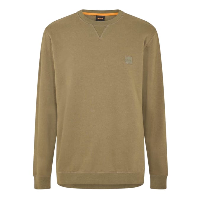Boss Heren Westart Premium Katoenen Sweatshirt met Crew Hals (Groen)