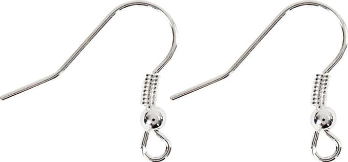 Oorbelhaaken, L: 18 mm, zilver, 10 stuk/ 1 doos