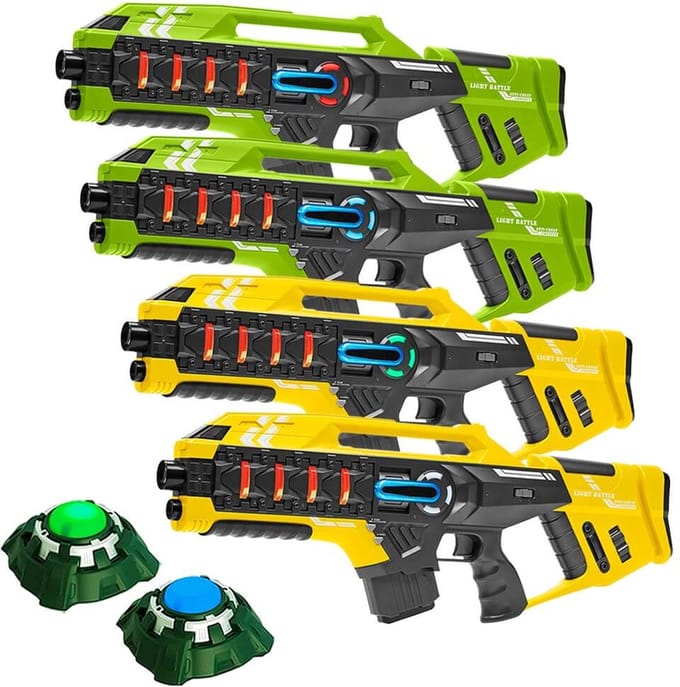 Light Battle Connect Lasergame set - Groen/Geel - 4 Mega Blasters + 2 Targets