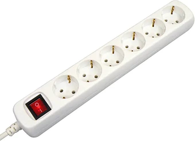 Tafelcontactdoos 6V + RA 1,5 M wit 3x1.5mm² schakelaar