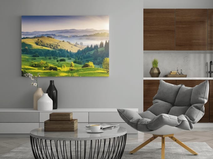 Canvas Schilderij - Landschappen - Bergen - 150x100x2 cm