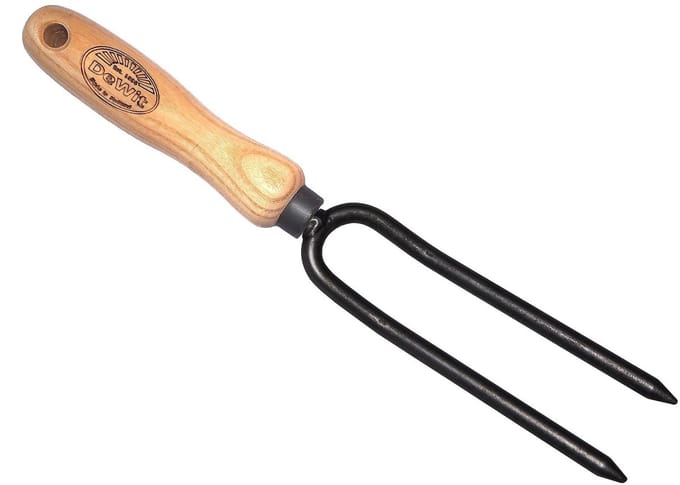 De Wit Wiedvork 2-tands met essenhouten handvat | 14 cm