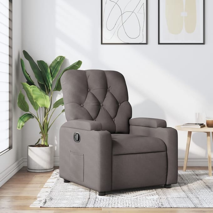 Vidaxl Klapstoel, Kleur Taupe, Bekleed met Stof