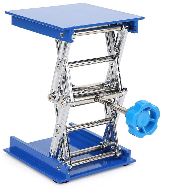Aluminium Lab Jack Stand - Hoogwaardig Lifting Platform - Blauw - Stabiele Constructie - Ideaal voor Laboratoria - Compact en Duurza