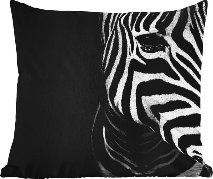 Tuinkussen - Dieren - Zebra - Zwart - Wit - 40x40 cm - Weerbestendig