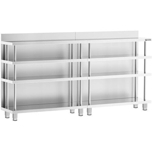 GGM Gastro Bar-Arbeitstisch - Edelstahl - 2000x400mm - mit 4 Ablagen