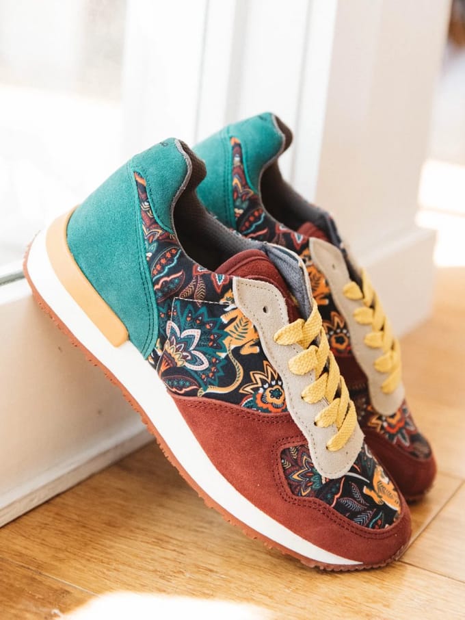 Inkkas Yuuki dames sneaker – comfortabele suède sneaker met tijgerdesign – multicolor, Maat 42