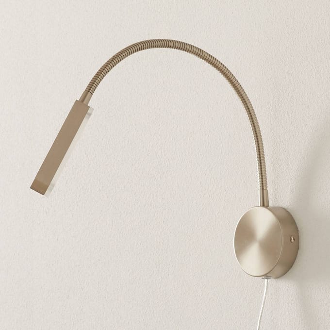 Fischer & Honsel Raix - Moderne nachtlamp met flexibele arm - 3000K - LED 5W - Zilver