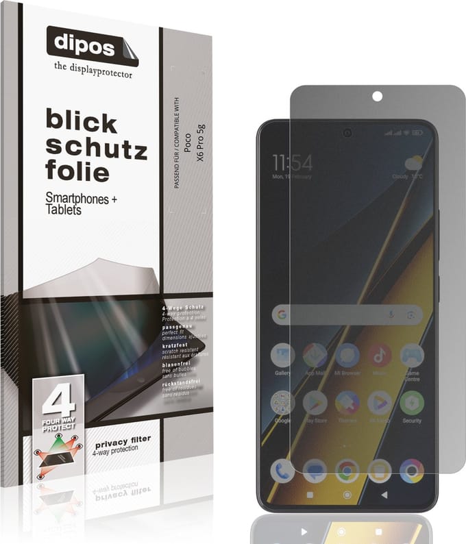dipos – Matte Privacy Screenprotector geschikt voor Poco X6 Pro 5g | Anti-Spy Beschermfolie