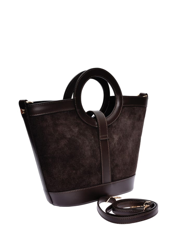 Anna Luchini Bordeauxrood Rundleer Tas