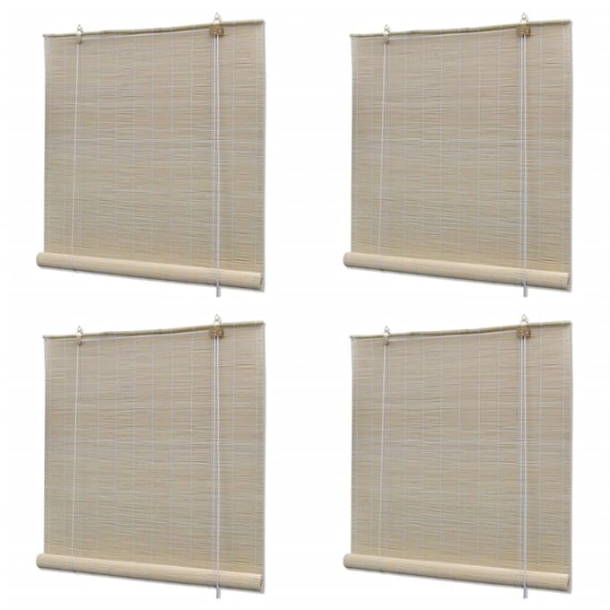 vidaXL - Rolgordijnen - 4 - st - 120x160 - cm - bamboe - natuurlijk