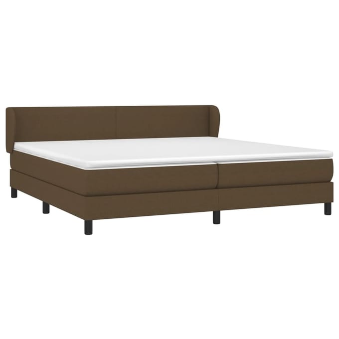vidaXL - Boxspring - met - matras - stof - donkerbruin - 200x200 - cm