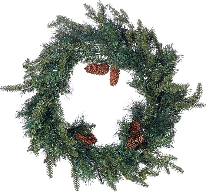 KAMERUN - Krans met LED - Groen - 60 cm - PVC