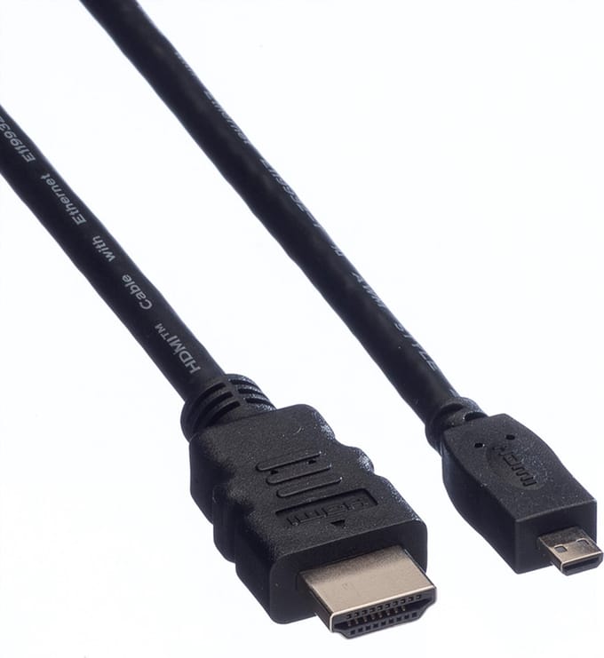 VALUE HDMI High Speed Kabel met Ethernet, HDMI M - MICRO HDMI M, 2 m