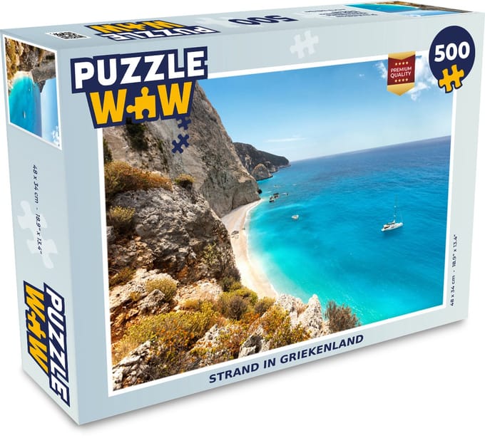 Puzzel Griekenland - Strand - Berg - Legpuzzel - Puzzel 500 stukjes