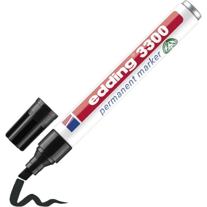 EDDING permanent marker 3300, met wigvormige punt, 1 stuk, zwart