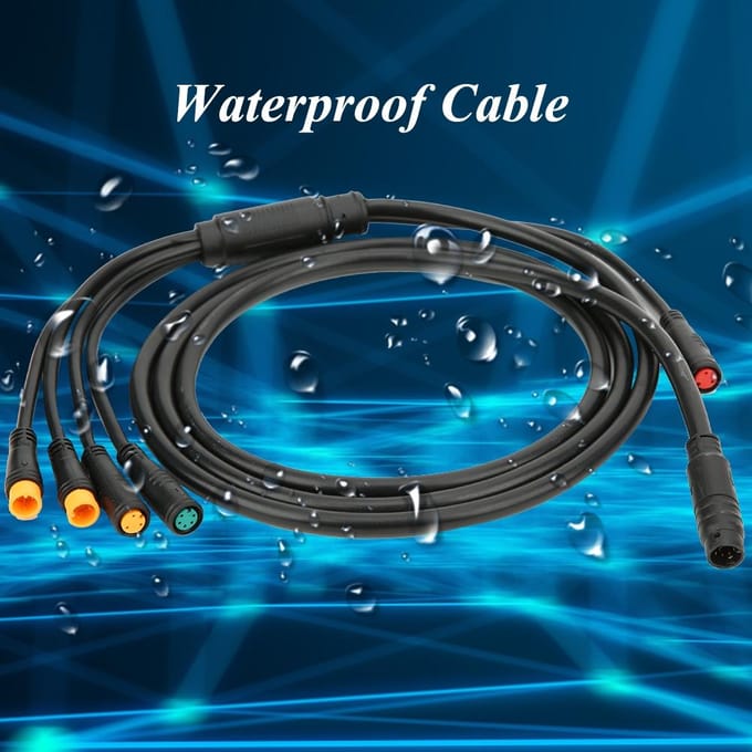 1 voor 5 Geïntegreerde Fietskabel met Lichtfunctie voor Ebike Waterdichte Controller black
