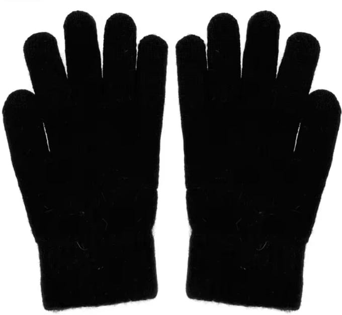 Zwarte basic Handschoenen - Unisex handschoenen - Warme handen - One size - Zwart - Poly-acryl - CHPN