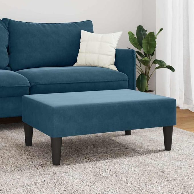 vidaXL Voetenbank 77x55x31 cm fluweel blauw