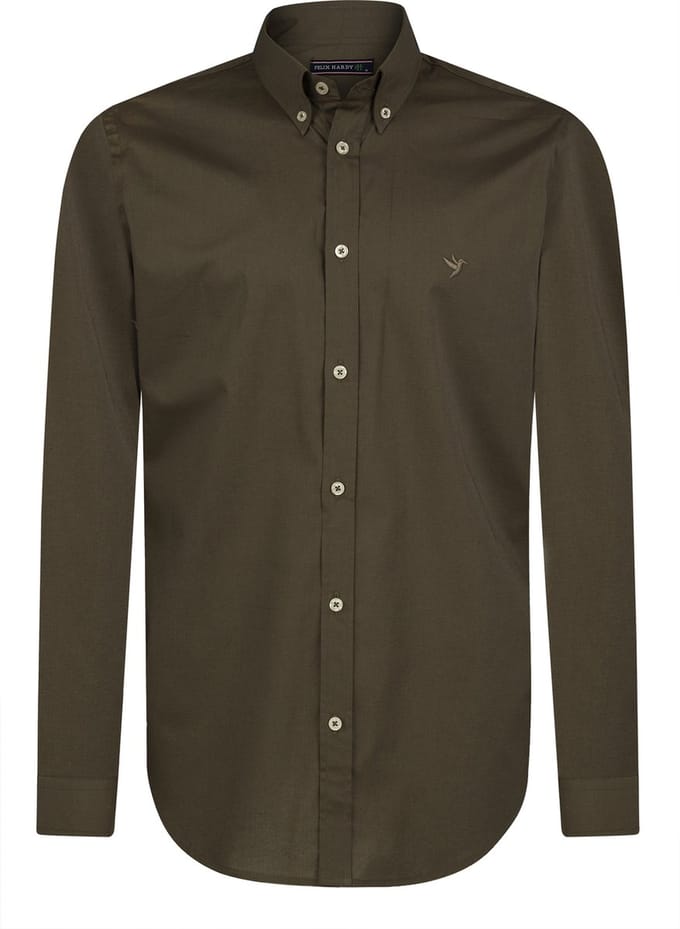 Felix Hardy Overhemd - Overhemden - 100% Katoen Heren Khaki - M