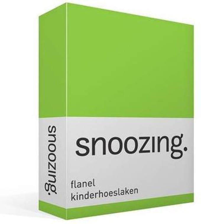 Snoozing - Flanel - Kinderhoeslaken - Junior - 70x140/150 cm - Lime