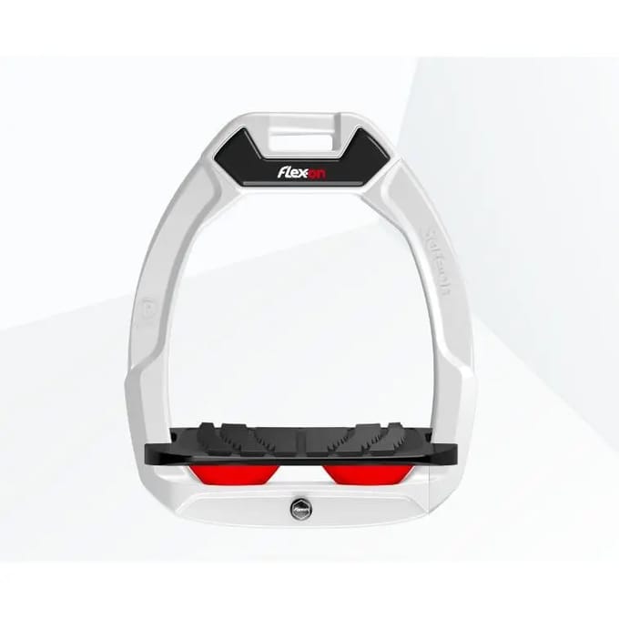 Veiligheidscheuren Paardrijden Schuin Grip Wit/Zwart/Rood Flex-On Safe-On