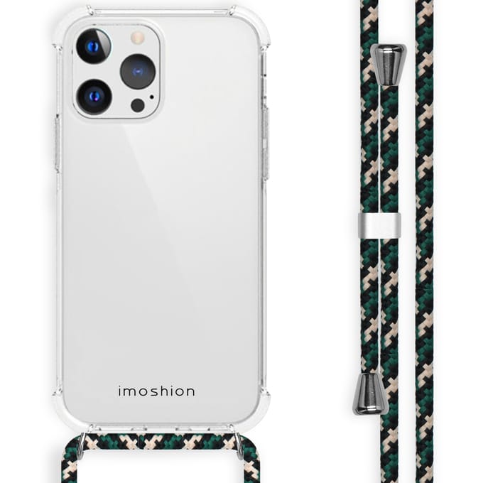 imoshion Hoesje - Geschikt voor Apple iPhone 13 Pro - Backcover met koord - Green Multi Color