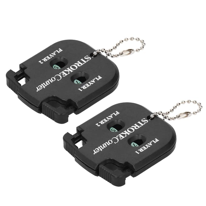 2pcs Compteur de Score de Golf Portable Mini Compteur de Score de Coups de Golf avec Porte-Clés black