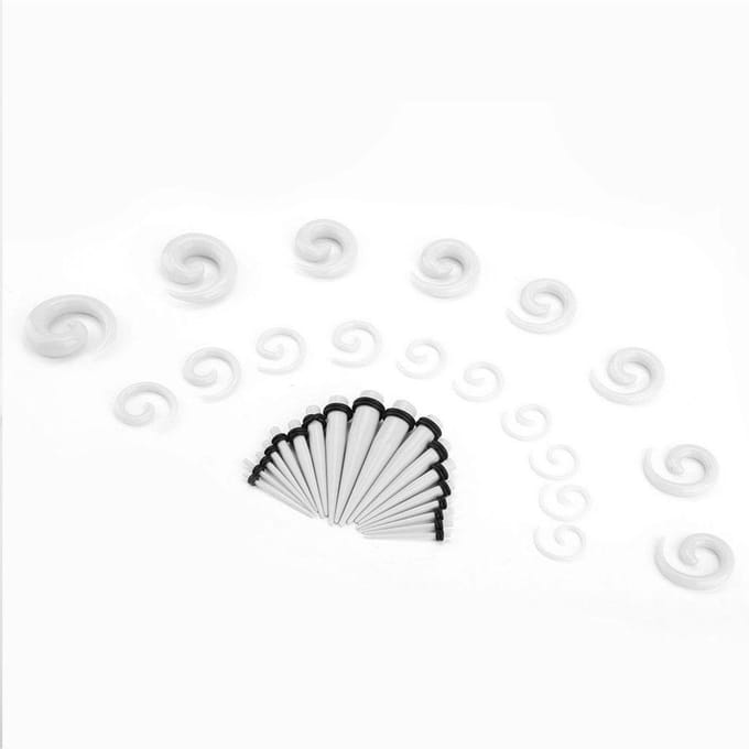 Acryl Oortapers Pluggen Slakvorm Oor Expansers Piercing Stud Sieraden Wit wit