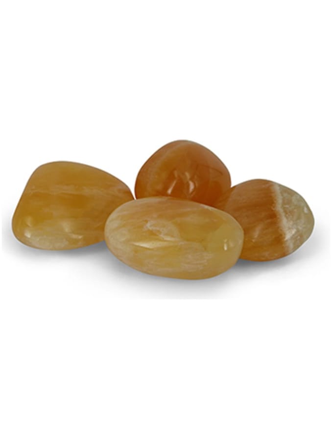 Calciet geel trommelstenen 100 gr. (mt3)