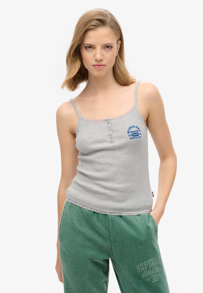 Superdry - Essential camitopje met knoopsluiting - Dames - Vesten