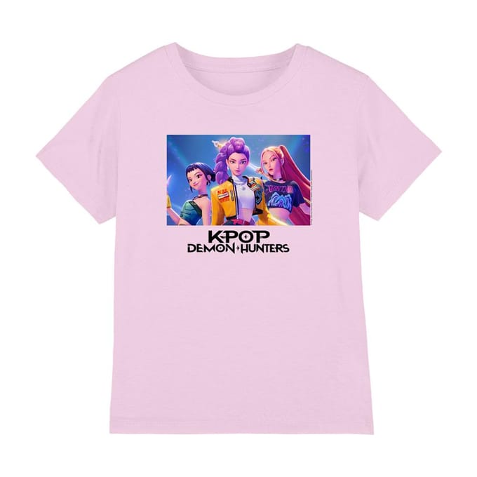K-Pop Demon Hunters Kinder/Kids Huntr/X T-shirt (Lichtroze)