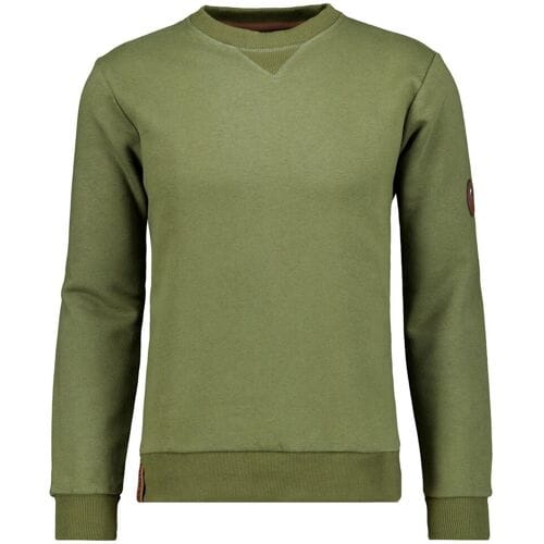 Ragman Trui Round Neck Uni Color Sweat Donker Groen / male