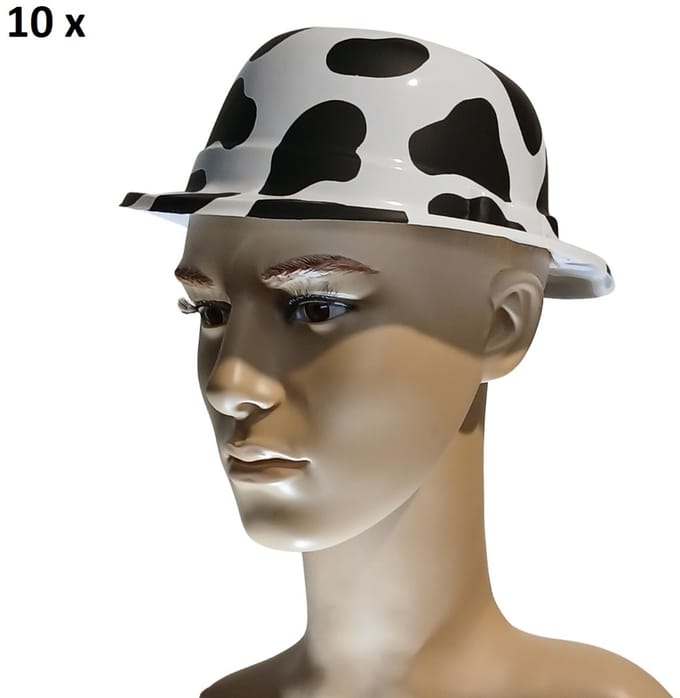 Bolhoed met koeien print plastic
