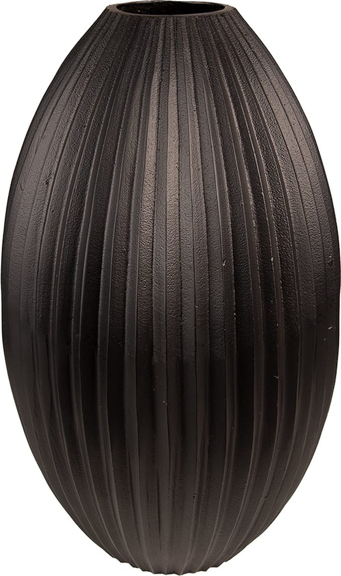 Clayre & Eef Vaas 39 cm Zwart Aluminium Metaal Vaas