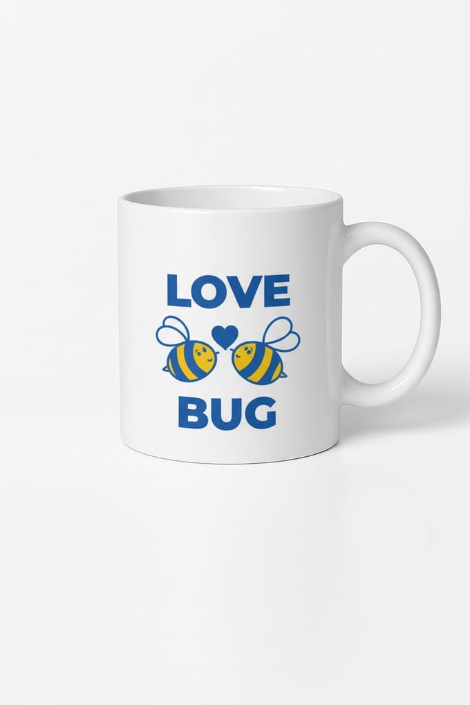 Mok met 'Love Bug' Bijen Design - Romantisch en Lief Cadeau
