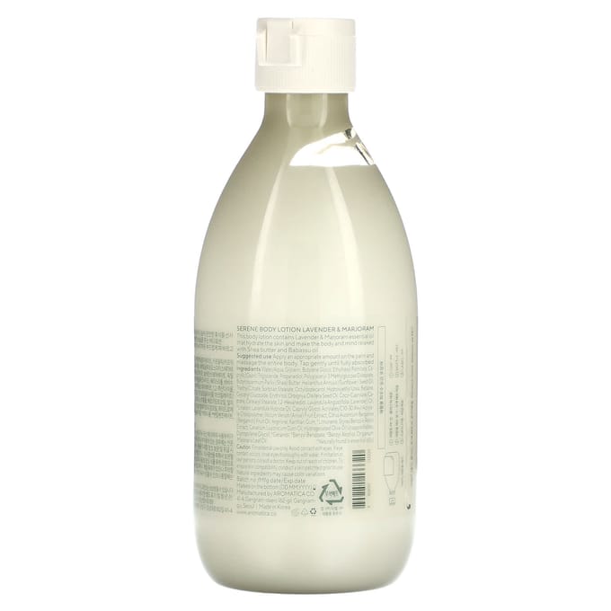 Aromatica, Serene Body Lotion, Lavender & Marjoram, 10.1 fl oz (300 ml) white