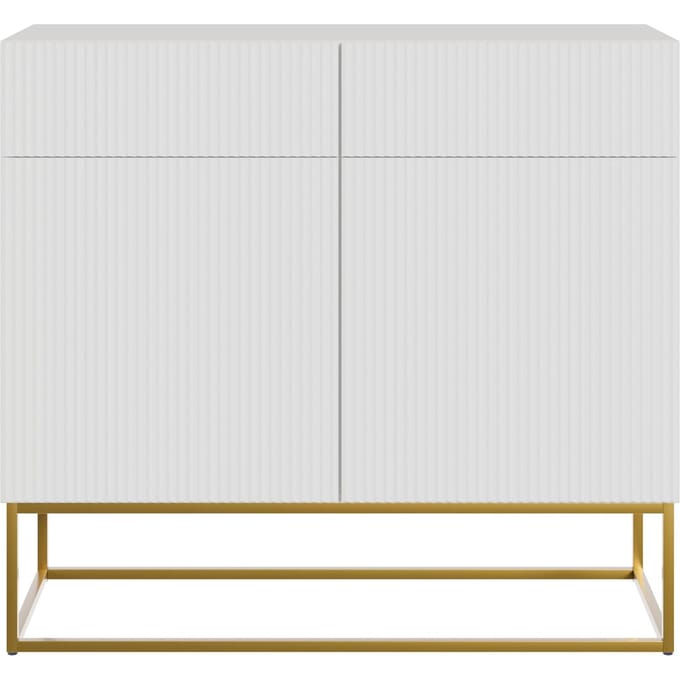 Selsey Veldio - Dressoir 2-deurs 100 cm - Wit met gouden poten