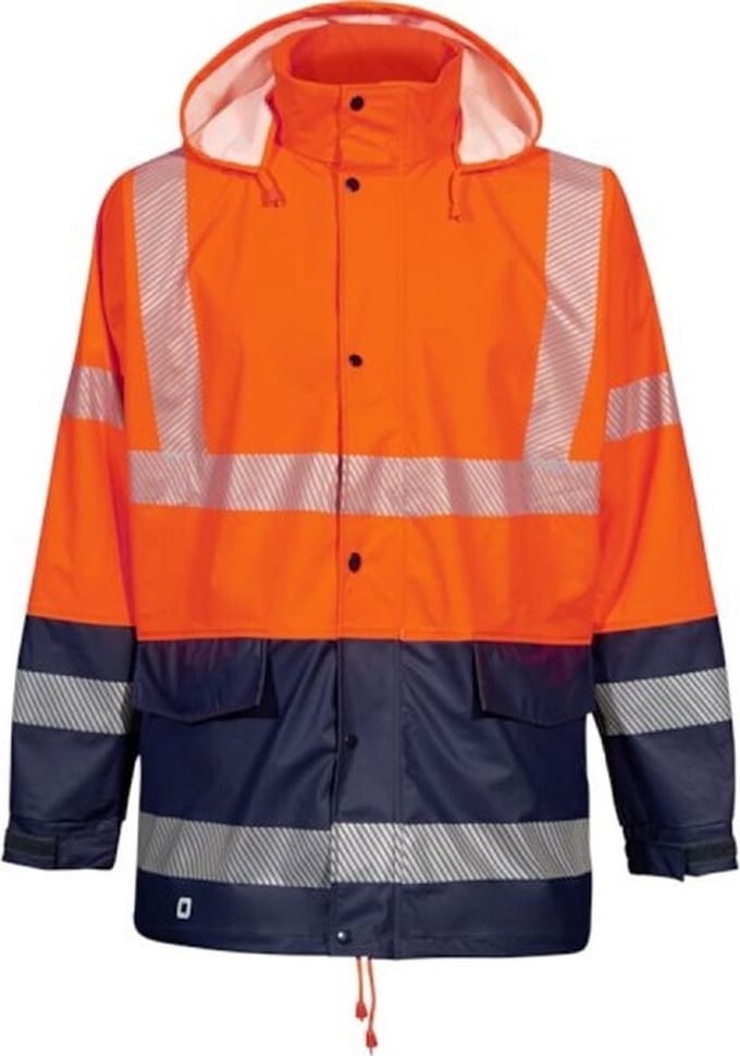 Opsial regenjas - Darius - High Visibility - oranje/marine blauw - maat S