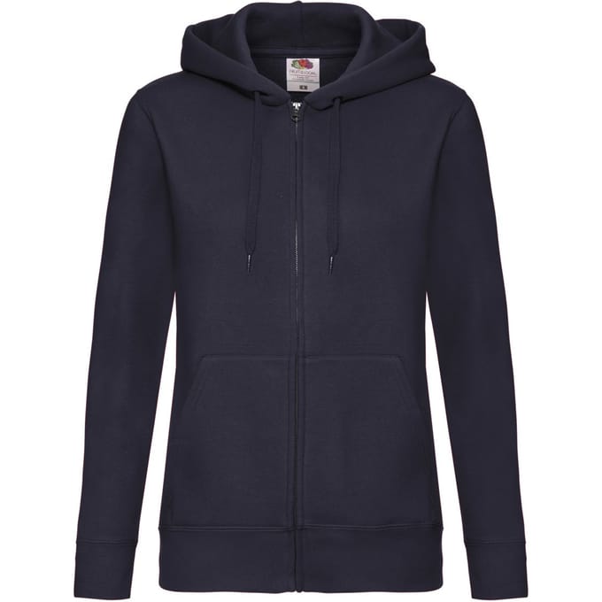 Fruit of the Loom Dames/Dames Premium Sweatjack met kap Lady Fit (Deep Navy)