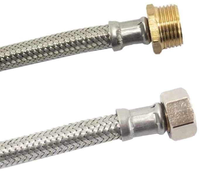 DN8 DVGW Flexibele Waterslang RVS 1/2" AG x 3/8" ÜM 1500 mm