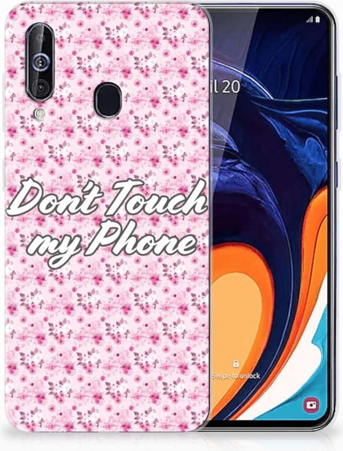 Samsung Galaxy A60 Silicone-hoesje Flowers Pink DTMP