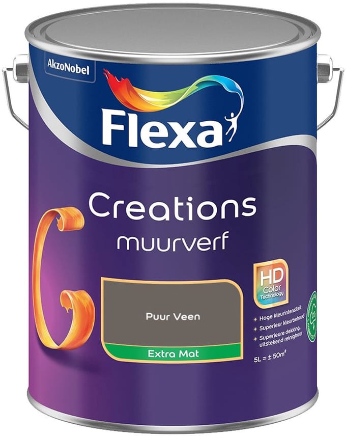 Flexa - Creations Muurverf Extra Mat - Puur Veen - Mengverf - 5 L