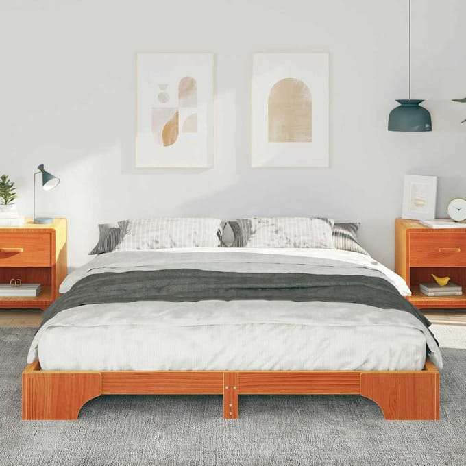 vidaXL - Bedframe - Bruin - 160 - x - 210 - cm - Massief - grenenhout