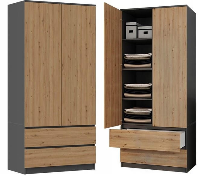 Malwa SS-90 ANTRACIET ARTISAN Kledingkast