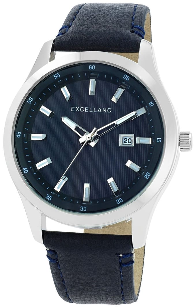 EXCELLANC Herenhorloge kunstleer Datumweergave