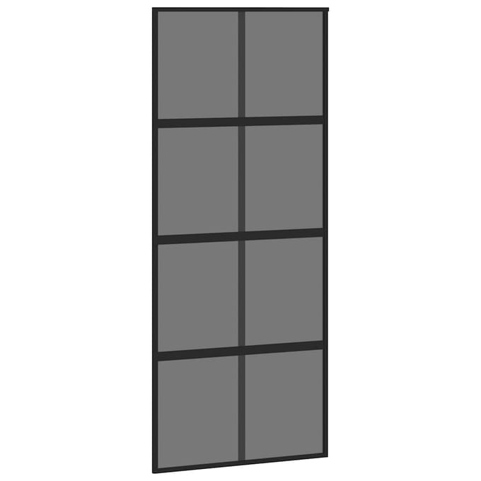 vidaXL - Schuifdeur - 90x205 - cm - gehard - glas - en - aluminium - zwart