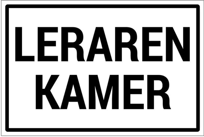 Lerarenkamer sticker | 45 x 30 cm