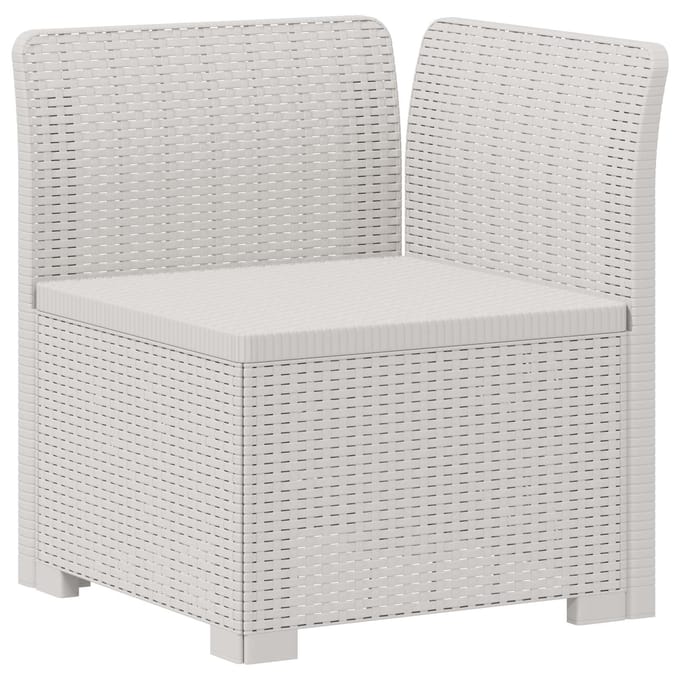 vidaXL - Eén-zits - Tuin - Sofa - met - Kussens - Rieten - Look - PP - Wit